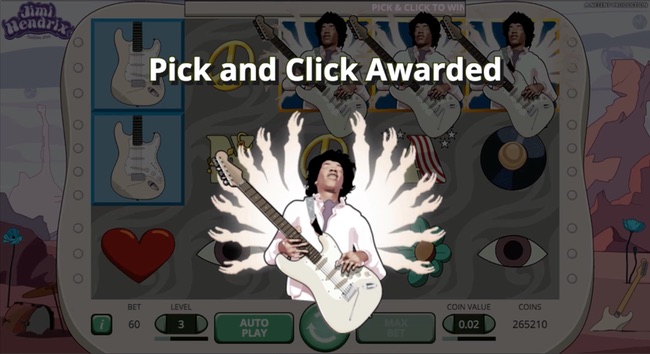 Jimi Hendrix Slot - Pick and Click Bonus Round