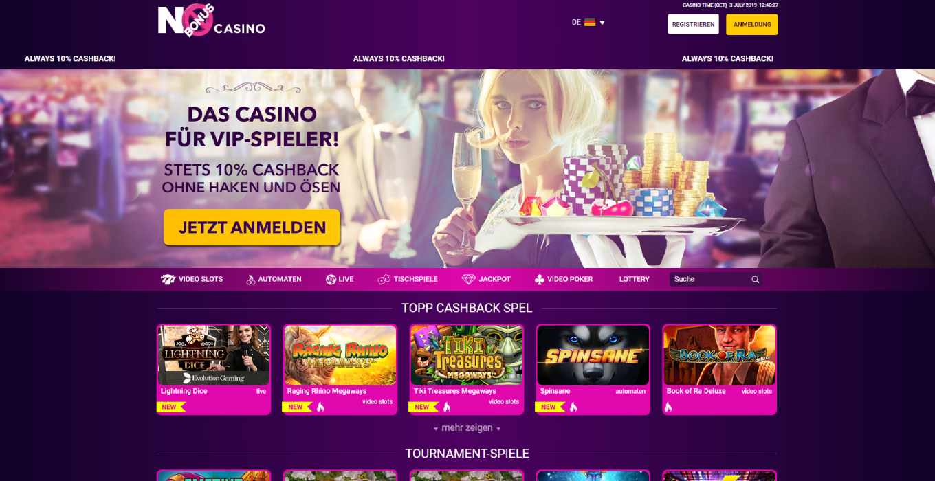 no bonus casino index