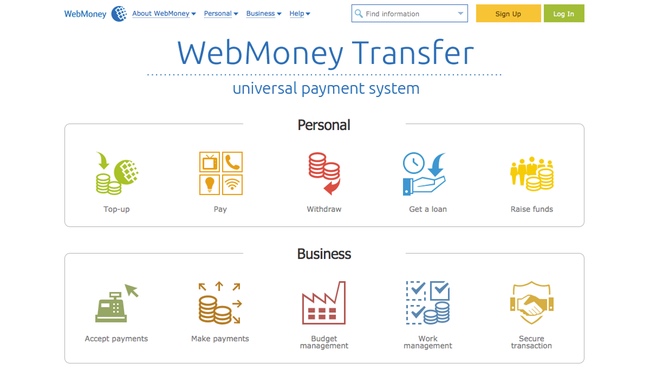 WebMoney Webseite