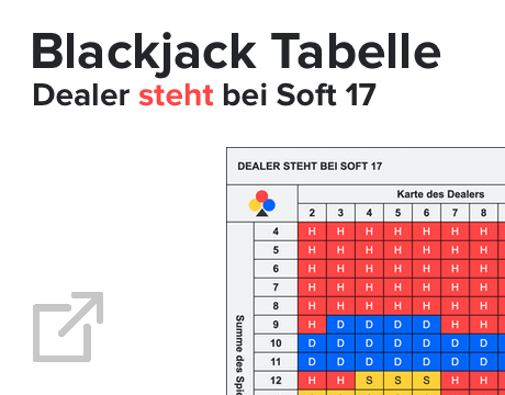 Blackjack Tabelle Dealer steht bei Soft 17