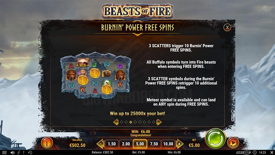 Beasts of Fire Slot Features