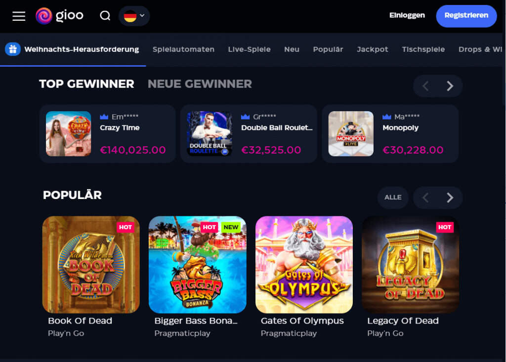 Gioo Casino Desktop