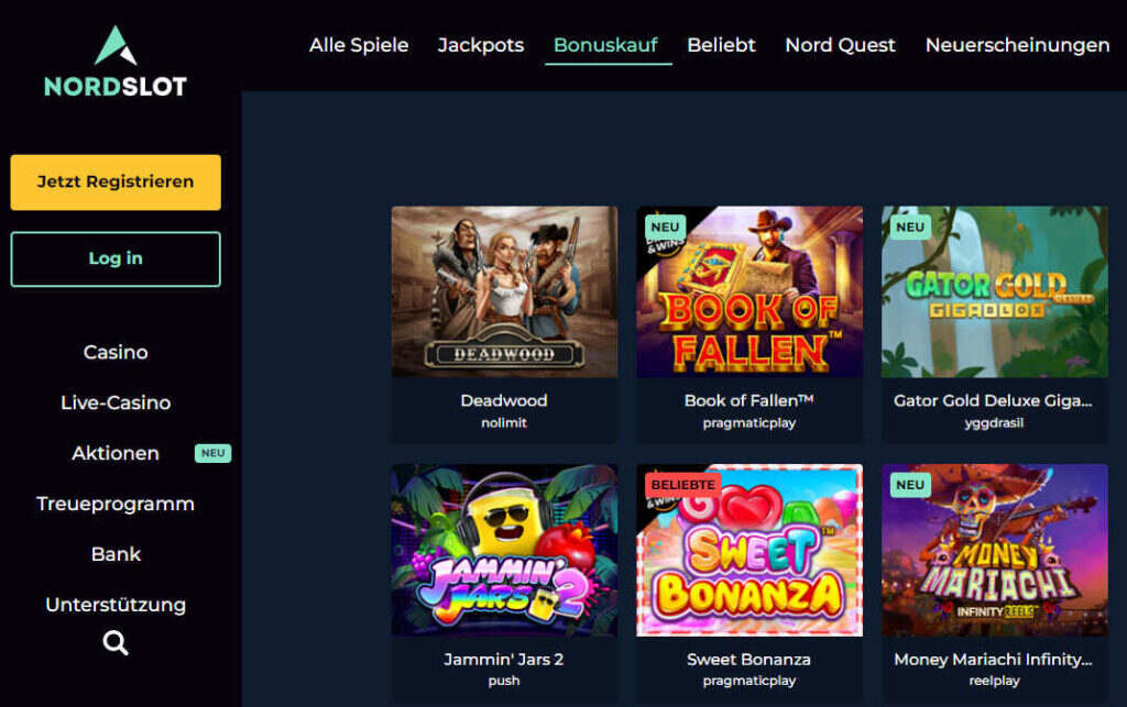 NordSlot Casino Desktop