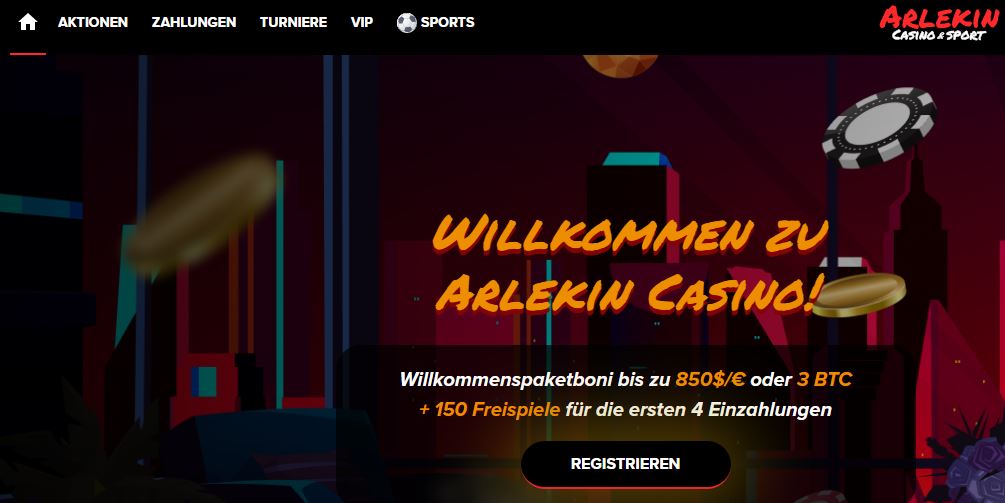 Arlekin Kasino FREISPIELE Mär 2024 4000 Ecu Echtgeld ferner Bonus