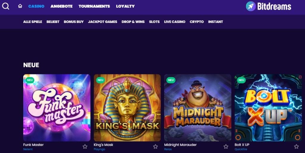 Bitdreams Casino Desktop