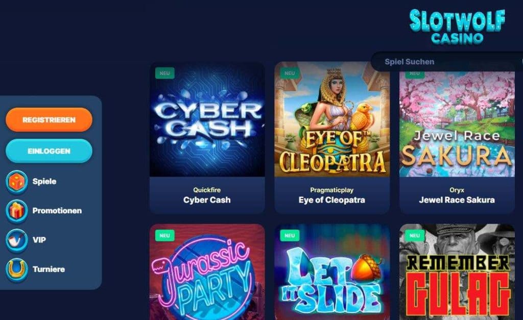 Slotwolf Casino Desktop