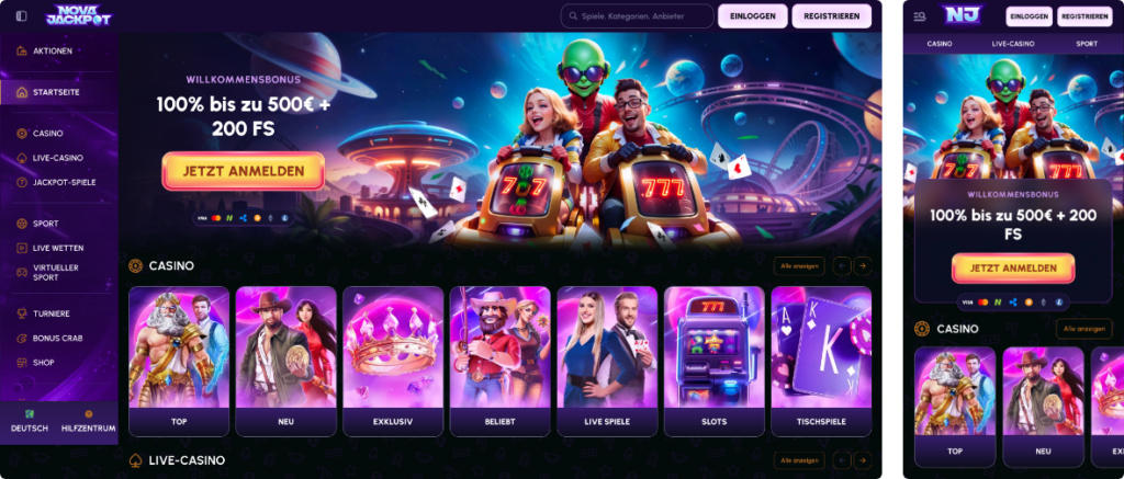 nova jackpot screenshot desktop