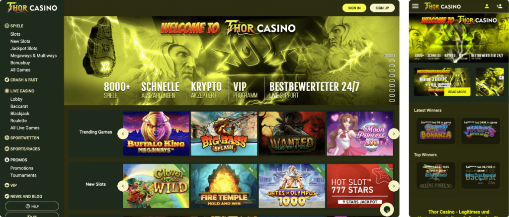 thor casino desktop mobile