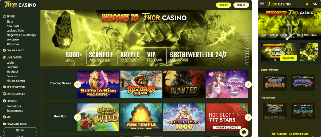 thor casino desktop mobile